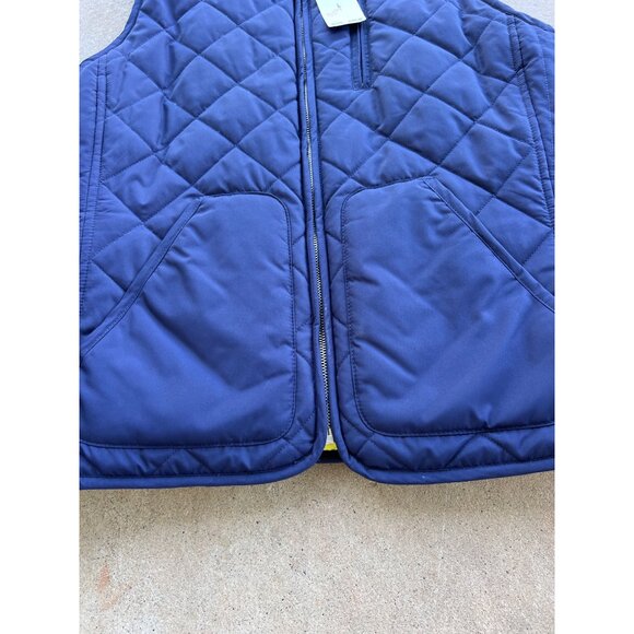 Lauren Ralph Lauren Navy Blue Reversible Quilted Vest Womens Size L With Yellow - Picture 3 of 7